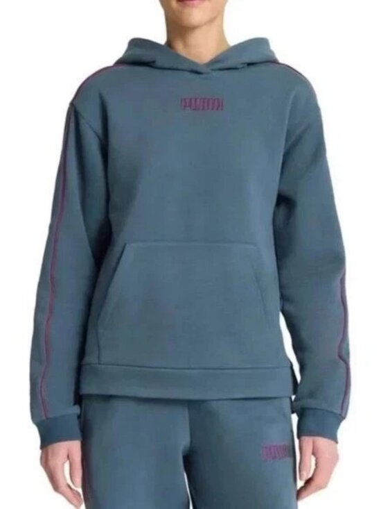 Puma Tops - Puma Women's Size Small Blue Fleece Hoodie Pullover Sweatshirt NWT